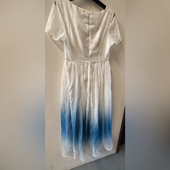 STYLEWE White and Blue Tiered Embellished Gown - Picture 3 of 3